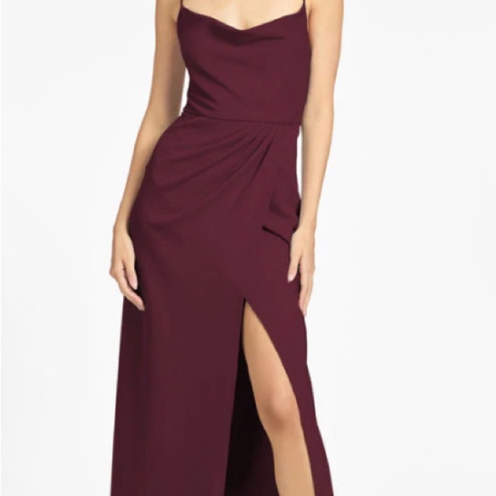 Sachin + Babi and Evening gown Vneck Spagettic Strap Deep Wine Sz 10 #175
